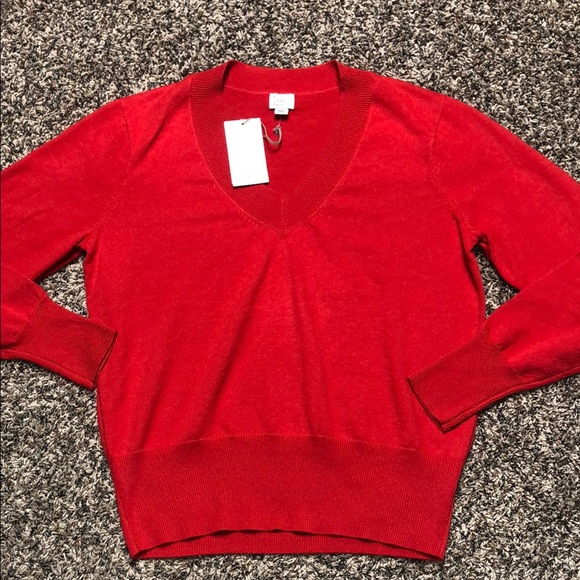 a new day Sweaters - A New Day Vibrant Red V-Neck Cashmere Soft  Sweater Size XS | NWT